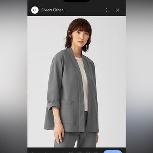 Eileen Fisher Charcoal Open-Front Blazer